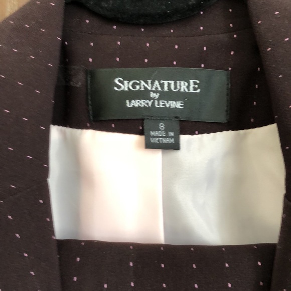 SIGNATURE by LARRY LEVINE - SIZE 8 PANTSUIT - BROWN/PINK PINSTRIPE CLASSY #056 - Picture 3 of 9